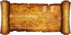 Bilicz Barna névjegykártya